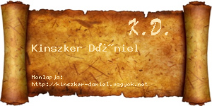 Kinszker Dániel névjegykártya